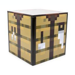 Minecraft Crafting Table 4-Inch Tin Storage Box Cube Organizer with Lid   Basket Container, Cubby Cube Closet Organizer, Home Decor Playroom Accessories   Video Game Toys, Gifts And Collectibles