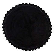 Contemporary Home Living 27.5" Solid Black Round Home Accessories Crochet Reversible Bath Mat