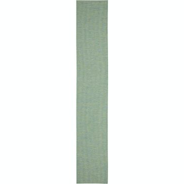 Nourison Positano POS01 Indoor/outdoor Area Rug - Blue/Green 2'2" x 12'. View a larger version of this product image.