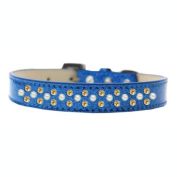 Mirage Pet Products Sprinkles Ice Cream Dog Collar Pearl and Yellow Crystals Size 16 - Blue