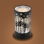 Peterson Artwares 7" Touch lamp/Oil burner/Wax warmer-Black Morning Trees