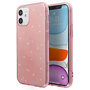 Insten Glitter Case Compatible with iPhone 12 Mini Case 5.4 Inch, Soft TPU Sparkle Protective Cases, Shock Absorption, Crystal Clear Pink Bling Shinny Slim Cover for Women Girls