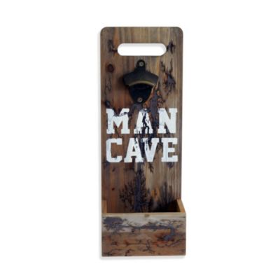 TX USA Wall Mount Wood Man Cave Beer Bottle Cap Opener and Catcher