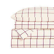 Standard Textile Home - Flannel Sheet Set, Natural/Berry, Queen