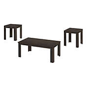 Monarch Specialties I 7863p Table Set - 3pcs Set / Brown Oak