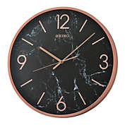 Seiko 16" Noir Wall Clock, Black & Rose Gold