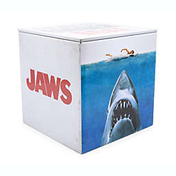 JAWS Logo 4-Inch Tin Storage Box Cube Organizer with Lid   Basket Container, Cubby Cube Closet Organizer, Home Decor Playroom Accessories   Steven Spielberg Classic Movie Gifts And Collectibles