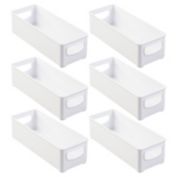 mDesign Small Plastic Office Storage Container Bin with Handles - 6 Pack