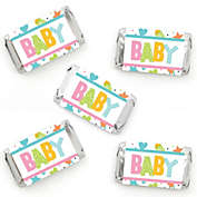 Big Dot of Happiness Colorful Baby Shower - Mini Candy Bar Wrapper Stickers - Gender Neutral Party Small Favors - 40 Count