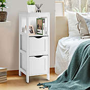Slickblue Freestanding Storage Cabinet with 2 Removable Drawers for Bathroom-White