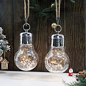 JHY DESIGN Set of 2 Outdoor Decorative Waterproof Hanging Battery Powered LED Lamp