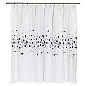 Carnation Home Fashions Fashions Dots 100% polyester Fabric Shower Curtain with Free Hooks with Multi-color Touch - Multi 70" x 72"
