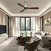Costway 52 Inch Modern Brushed Nickel Finish Ceiling Fan with Remote Control