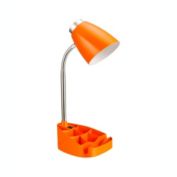 LimeLights Gooseneck Organizer Desk Lamp with iPad Tablet Stand Book Holder, Orange