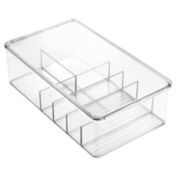 mDesign Stackable Plastic Child Storage Organizer Container - Clear