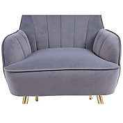 Hommpa Fabric Upholstered Accent Chair for Living Room in Gray