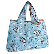 Wrapables Eco-Friendly Large Nylon Reusable Shopping Bag, Gray Floral