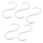 Unique Bargains Multifunctional Plastic Household Storage Nail-Free Double Head Clasp S Shape Hanger Hook for Home Clothing Baskets, 5 Pieces, Bronze Tone
