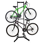 RaxGo Bike Storage Rack, 2 Bicycle Garage Stand, Adjustable, Freestanding, Adjustable Hooks Universal