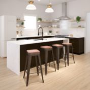 Flash Furniture 4 Pack 30" High Metal Indoor Bar Stool with Wood Seat in Gun Metal Gray - Stackable Set of 4