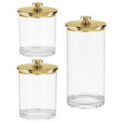 mDesign Plastic Kitchen Apothecary Airtight Canister Jar, Set of 3