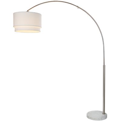 Mason LED Floor Lamp with Marble Base - Nickel