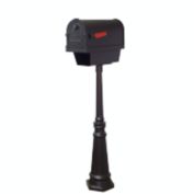Special Lite Products Savannah Curbside Mailbox with Newspaper Tube and Tacoma Mailbox Post with Direct Burial Kit