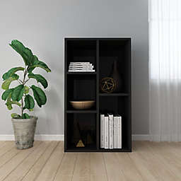 vidaXL Book Cabinet/Sideboard High Gloss Black 17.7