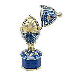 Keren Kopal Limited edition Blue Faberge Egg with doves trinket box