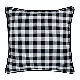 Kate Aurora 2 Pack Country Farmhouse Buffalo Plaid Zippered Pillow Covers - 18 in. W x 18 in. L, Black