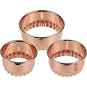 Juvale Two-Sided Copper Cookie Cutter Set for Pastries, Baking, Desserts (3 Pieces)
