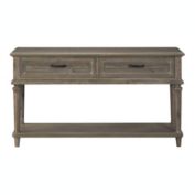 Lazzara Home Karren 54 in. Driftwood Light Brown Rectangular Wood Console Table with Drawer