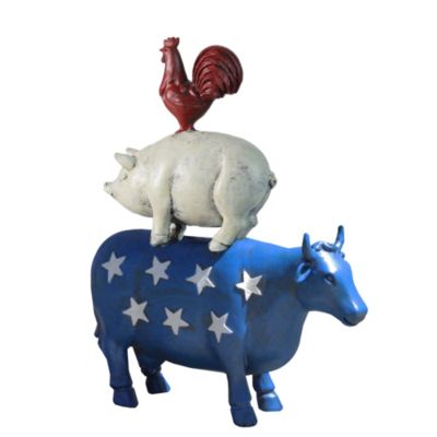 Northlight 12" Stacked Patriotic Farm Animals Outdoor Garden Statue
