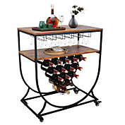 Kitcheniva Kitchen Cellar Dining Bar Serving Cart Bottles Wine Rack Storage Holder