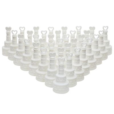Juvale Wedding Bubbles for Reception Party Favors, White Tier Cake Design (144 Pack)