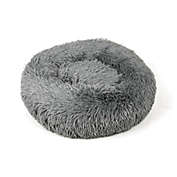 Archstone Pets Donut Pet Bed - Gray Color, Raised Edges, Fluffy, Small