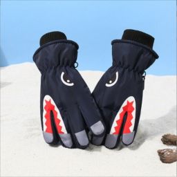 Stock Preferred Children's Ski Gloves Fits Kids' 6-10 in 1-Pair Deep Blue 23x10x2.5CM