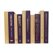 Booth & Williams Gold and Purple Team Colors Decorative Books, One Foot Bundle of Real, Shelf-Ready Books