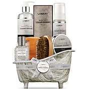 Premium Bath and Body Beauty Basket, Rosemary Peppermint Home Spa Set