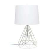 Elegant Designs Home Decorative Wired Metal Table Lamp, White Matte