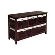Badger Basket Co. Five Basket Storage Unit with Wicker Baskets - Espresso