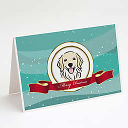 Caroline's Treasures Golden Retriever Merry Christmas Greeting Cards and Envelopes Pack of 8 7 x 5