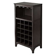 Winsome Wood Ancona Modular Wine Cabinet with Glass Rack & 20-Bottle
