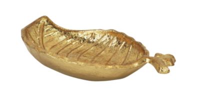 Cheungs Home Decorative Golden leaf shaped cast iron decor piece