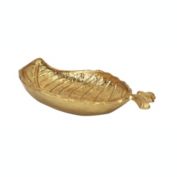 Cheungs Home Decorative Golden leaf shaped cast iron decor piece