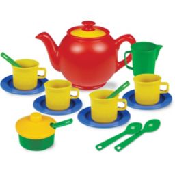 Kidzlane Play Tea Set, 15+ Durable Plastic Pieces, Safe And Bpa Free For Childrens Tea