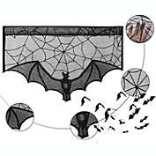 Kitcheniva Halloween Black Lace Spider Web Door / Window Curtain