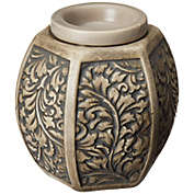 Common Scents Home Indoor Decorative Scented Carved Laurel Full Size Ceramic Wax Warmer - Grey
