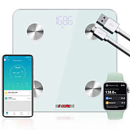 5 Core Inc Rechargeable Smart Digital Bathroom Weighing Scale with Body Fat and Water Weight for People, Bluetooth BMI Electronic Body Analyzer Machine, 400 lbs.5 Core
