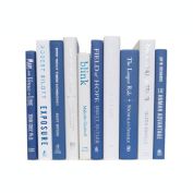 Booth & Williams Blue and White Team Colors Decorative Books, One Foot Bundle of Real, Shelf-Ready Books